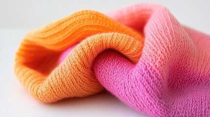 Poster - Soft Knitted Fabric in Orange and Pink Hues