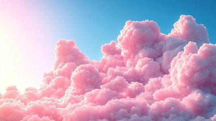 Wall Mural - Pink cloudscape, sunrise, aerial view, dreamy background, website banner