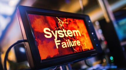 Poster - Cracked Screen Displays System Failure Message