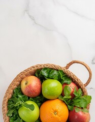 Poster - Fresh fruit in a woven basket.