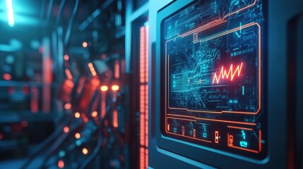 Poster - Futuristic Technology Interface Displays Network Data Signal