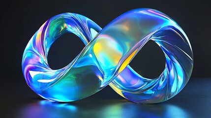 Aufkleber - Iridescent Glass Infinity Symbol Abstract Art