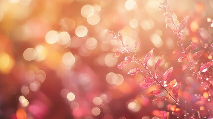 Wall Mural - A blurry image of a leafy plant with a pinkish hue