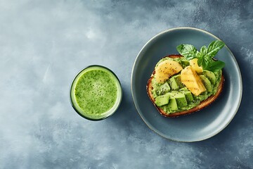 Sticker - Avocado Toast and Smoothie - Healthy and Delicious