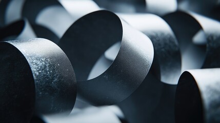 Aufkleber - Abstract Dark Grey Ribbons Swirling In Motion