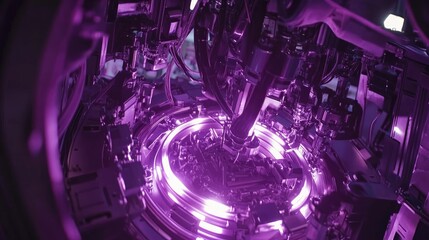 Poster - Advanced Manufacturing Machine With Purple Illumination