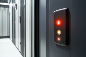 Poster - Door panel with security level indicator in a modern facility's access control system