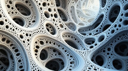 Poster - Intricate 3D Structure with Detailed Patterns and Organic Design
