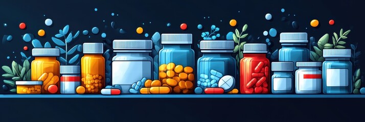Poster - Creative graphic layouts for advertising health supplements and medicines