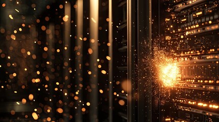 Poster - Server Room Sparks Data Center Explosion