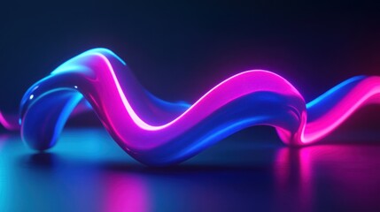 Aufkleber - Abstract Neon Wave Flowing Through Space