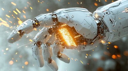 Poster - Robotic Hand Sparks Futuristic Technology Innovation