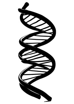 Rotating DNA, Genetic engineering scientific concept. rendered loopable animation of rotating DNA glowing molecule on blue background. Genetics concept. Animation rotation of model DNA