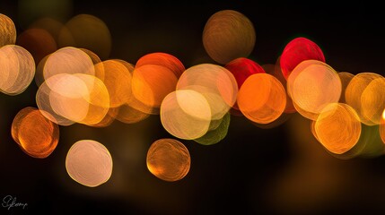 Aufkleber - Abstract Bokeh Lights Create Orange Yellow Glow