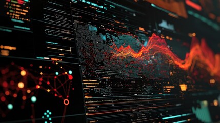 Poster - High-Tech Data Visualization with Vibrant Graphs and Patterns