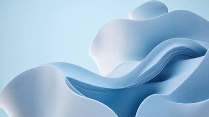 Aufkleber - Abstract Blue Wave Form Digital Art Design