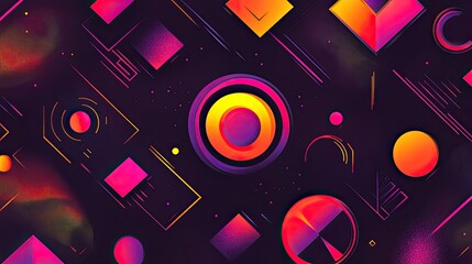 Poster - Abstract Geometric Shapes Vibrant Colors Dynamic Design