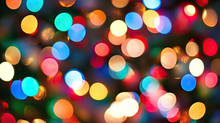 Poster - Colorful Bokeh Lights Festive Background Image