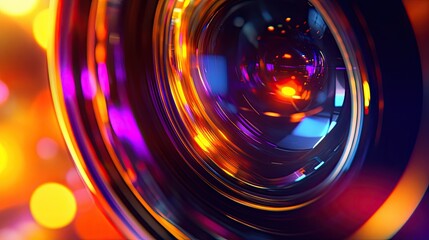 Poster - Vibrant Camera Lens Abstract Colorful Design