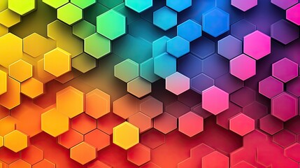 Poster - Abstract Colorful Hexagon Pattern Background