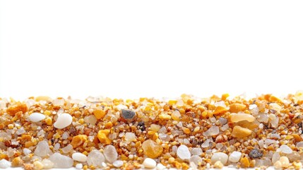 Poster - Colorful Sand Grains Isolated On White Background