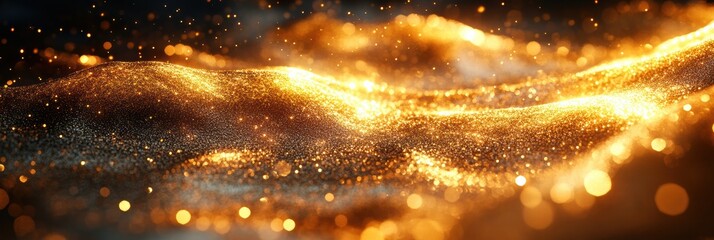 Poster - elegant golden texture with subtle shadows and sparkling details