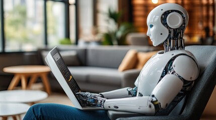 Poster - Advanced Robot Using Laptop Computer in Modern Office