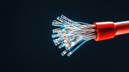 Poster - Fiber Optic Cable Close Up Showing Individual Strands