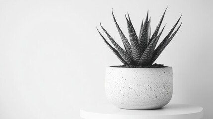 Poster - Aloe Vera Plant in a Modern White Pot