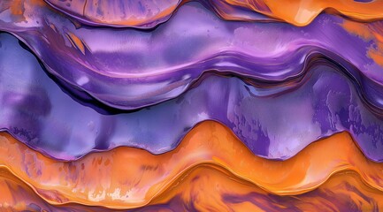 Poster - beautiful light background with wave-like shapes in light blue and orange tones. Delicate and attractive background
