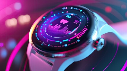 Poster - Smartwatch Displaying Heart Rate and Fitness Data