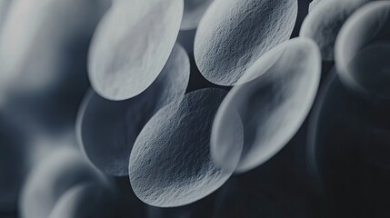 Poster - Abstract Grey Circles Floating in Darkness