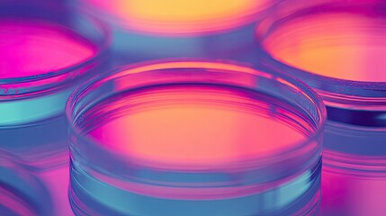 Poster - Abstract Colorful Glass Petri Dishes Background