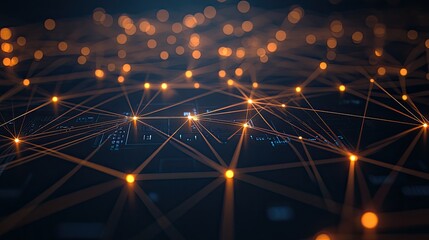 Poster - Illuminated Network Nodes Displaying Global Connections