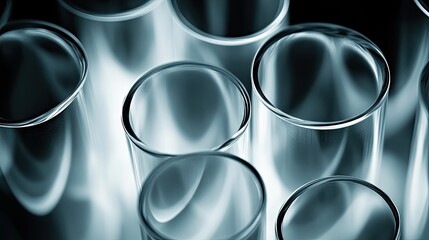 Poster - Glass Test Tubes Close Up Abstract Image
