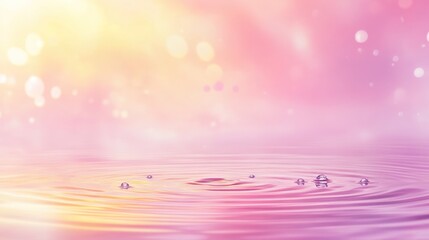 Poster - Water droplets ripple serene pink background