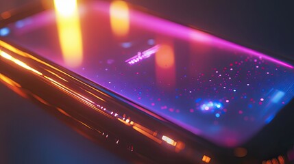 Poster - Futuristic Smartphone Screen Displays Colorful Data