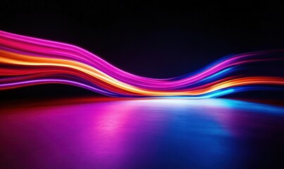 Poster - Dynamic Light Trails with Neon Colors