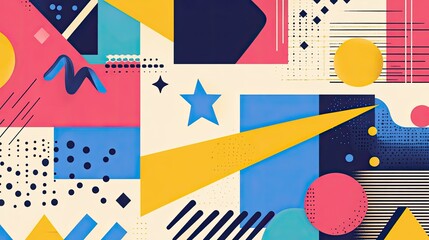 Poster - Abstract Geometric Design Featuring Bold Shapes and Vibrant Colors