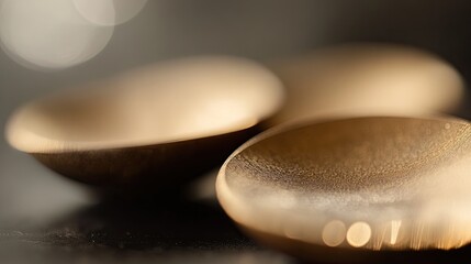 Poster - Golden Bowls Reflecting Light Softly