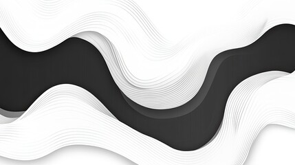 Aufkleber - Abstract White and Black Wave Pattern Design