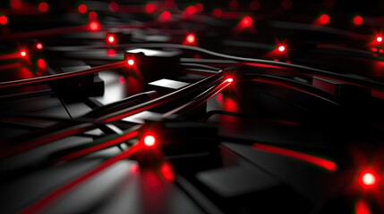 Poster - Abstract Network Data Flow Red Lights