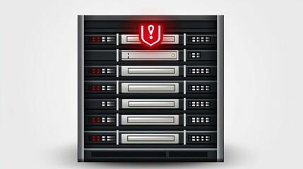Poster - Server Rack Showing Warning Alert Indication