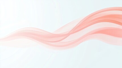 Poster - Abstract Pink Waves Flowing Softly Across White Background
