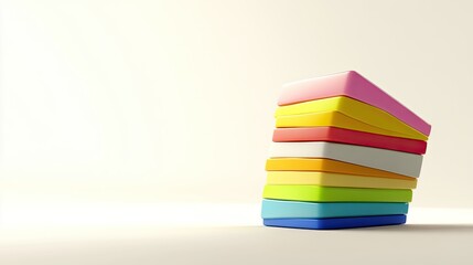 Aufkleber - Colorful Blocks Stacked in a Leaning Tower Formation