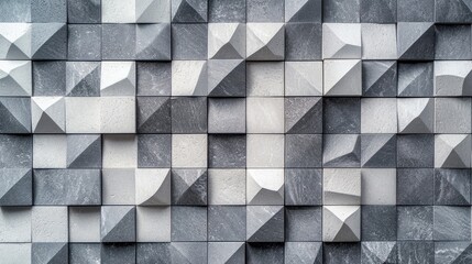 Poster - Abstract textured wall with geometric shapes in grey tones
