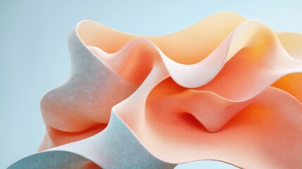 Aufkleber - Abstract Coral Peach Wave Form Design
