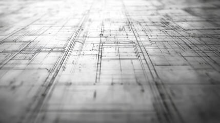 Poster - Detailed Blueprint Design with Geometric Lines and Patterns