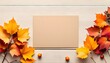 © LARTs Studio - Beautiful Autumn Leaves Combined with a Blank Card for Perfect Seasonal Greeting or Decoration