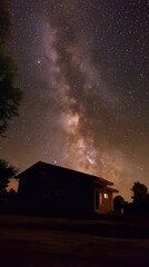 Wall Mural - vast expanse of the universe showcasing glowing stars and cosmic clouds in deep blue hues